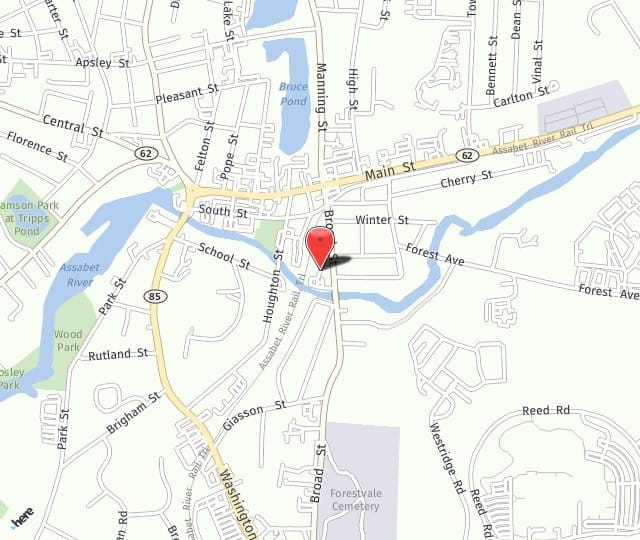 Location Map: 43 Broad Street Hudson, MA 01749